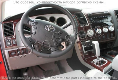 Декоративные накладки салона Toyota Tundra 2007-н.в. базовый набор, Bucket Seats, ручной AC Control